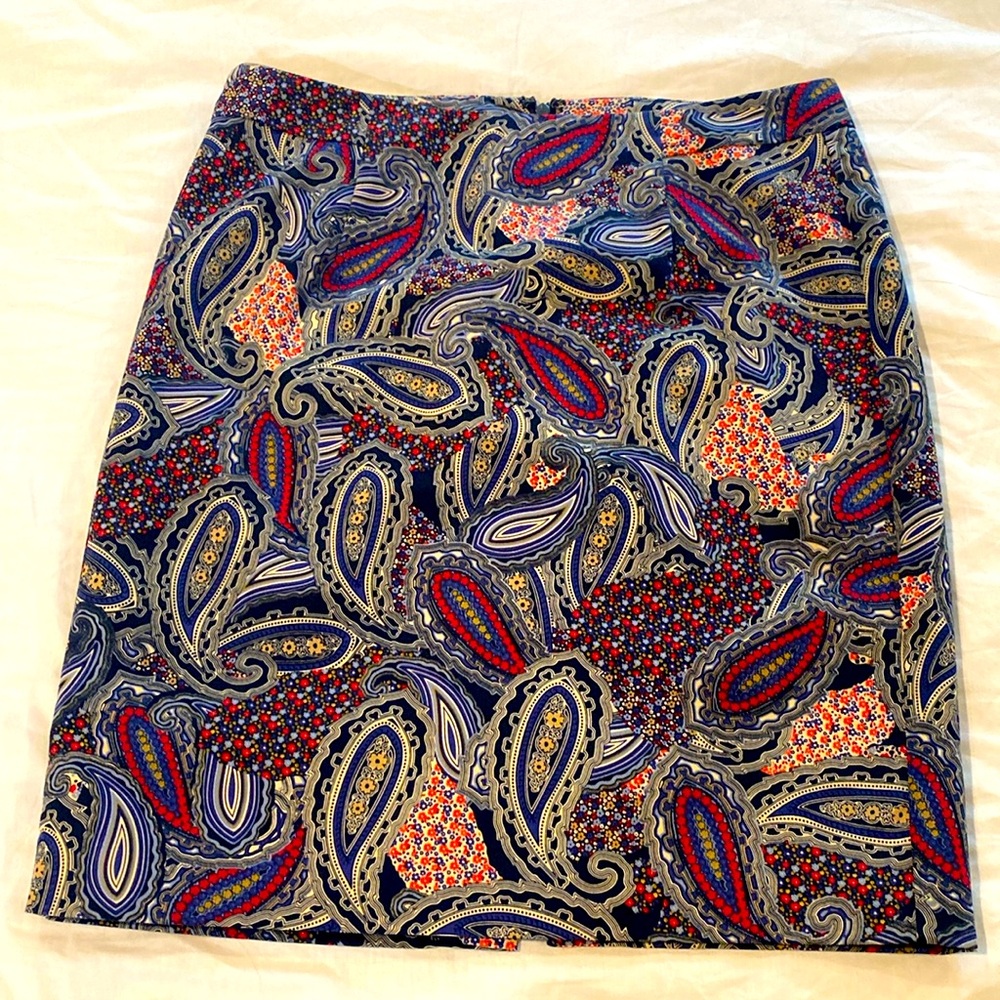 Paisley print pencil skirt